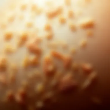 Close-up of dry and flaky scalp skin