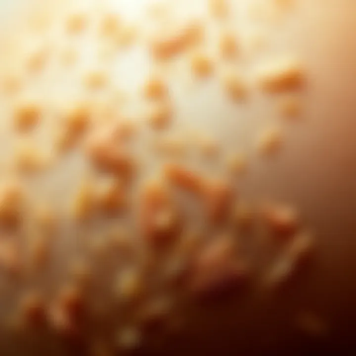 Close-up of dry and flaky scalp skin