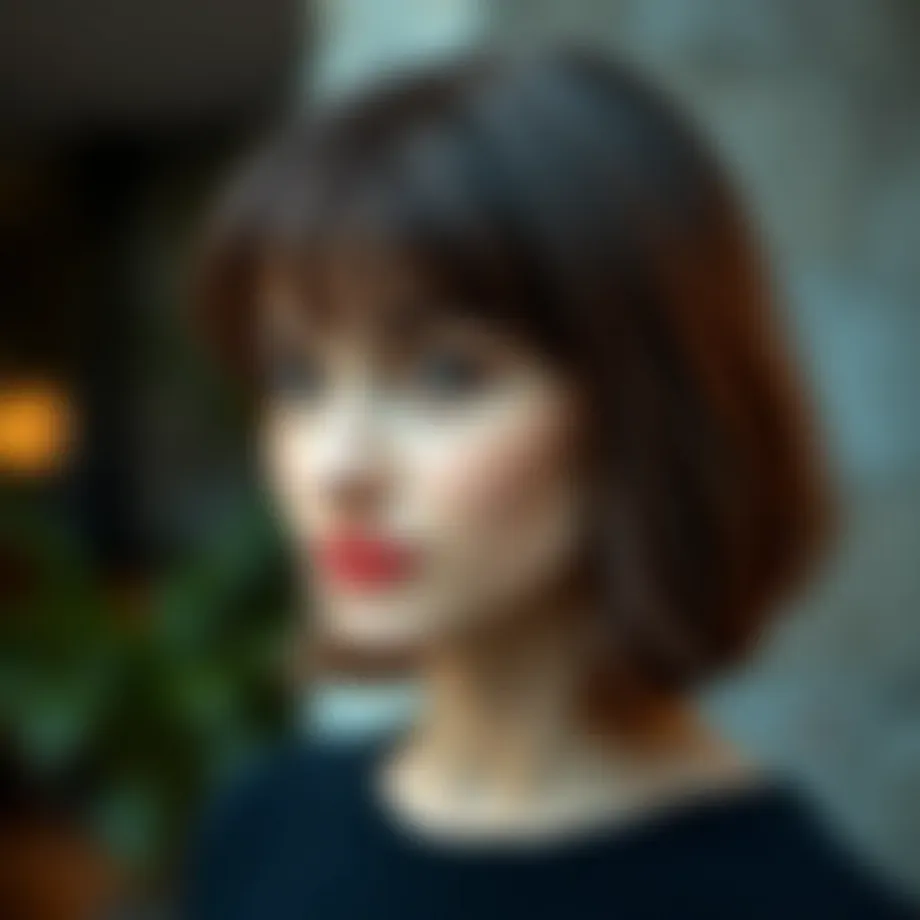 A stylish haircut showcasing bangs with a modern twist