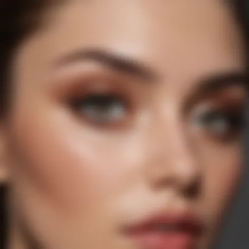 A close-up of thick, well-groomed eyebrows highlighting modern beauty standards.