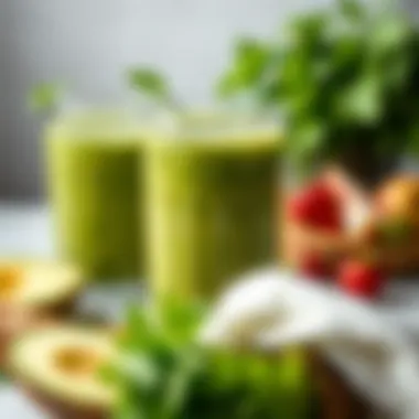 Nutrient-Rich Green Smoothie for Health Smoothie with green vegetables and fruits