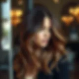 Luxurious caramel balayage hairstyle showcasing rich tones and dimension