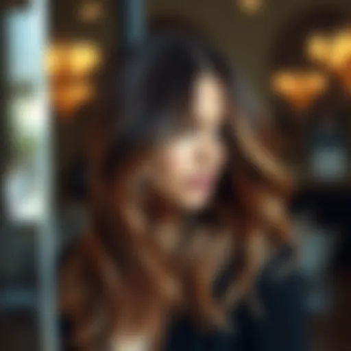 Luxurious caramel balayage hairstyle showcasing rich tones and dimension