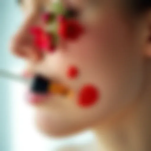 Red St. John's Wort oil applied on skin