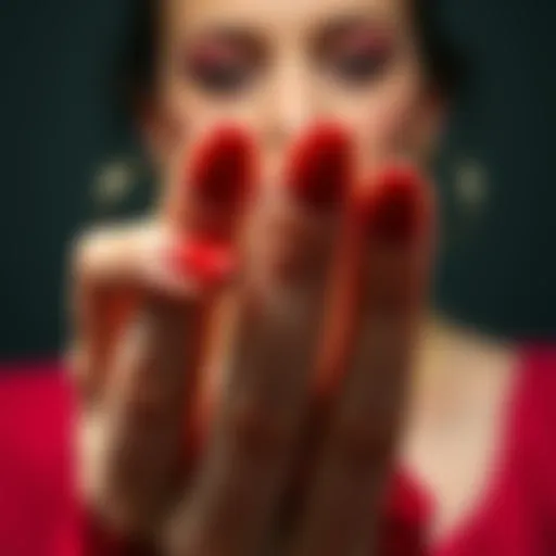 Symbol of passion and power represented by red nail polish