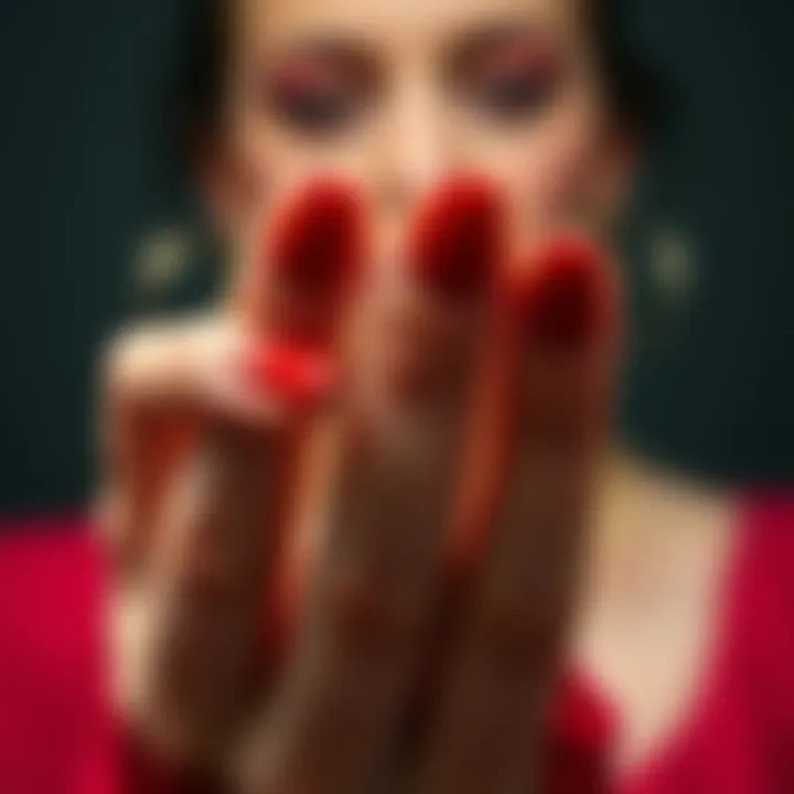 Symbol of passion and power represented by red nail polish