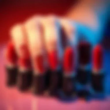 Artistic representation of various shades of red nail polish