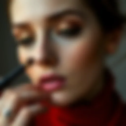 Elegant short eyeliner technique demonstration