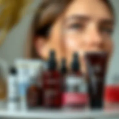 Selection of skincare products suitable for redness