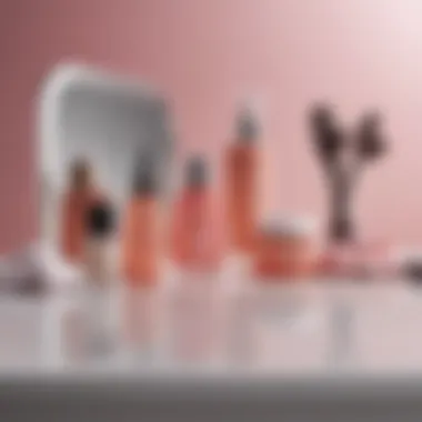 Illustration of common hair dye removal products placed on a vanity