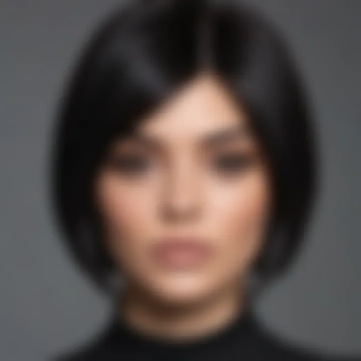 Close-up of a beautifully styled bob cut inspired by Kylie Jenner.