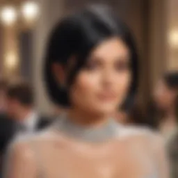 Kylie Jenner showcasing a chic short hairstyle at a glamorous event.