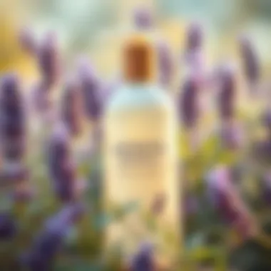 Lavender shampoo bottle with natural ingredients
