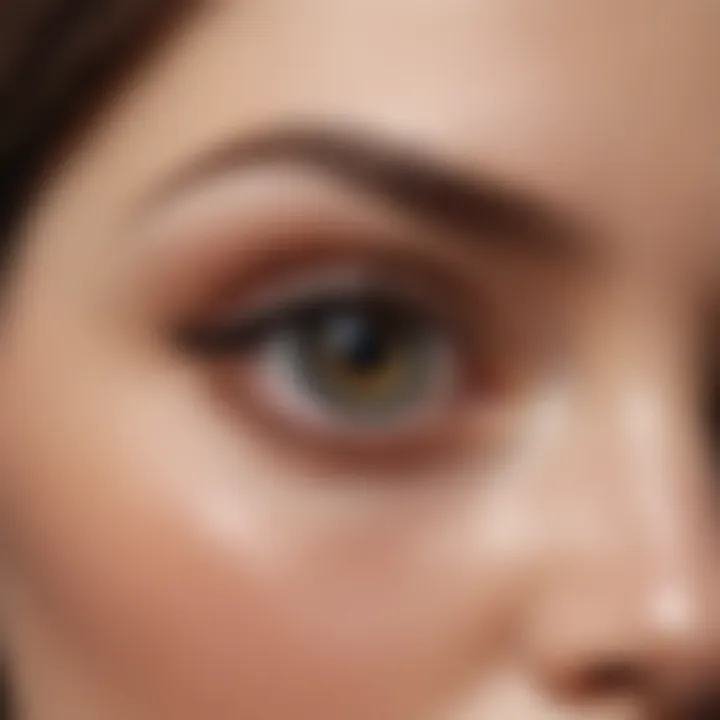 Cosmetics arranged to enhance eye appearance