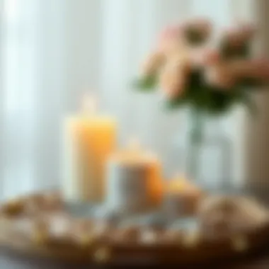 Elegant candle set beautifully arranged for gifting