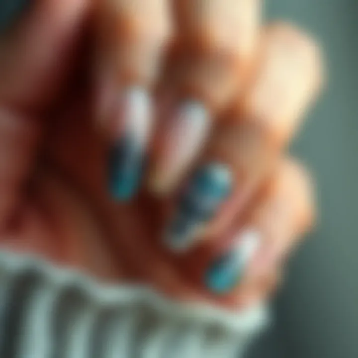 Stunning Nail Art for Summer A close-up of a hand showcasing a beautiful nail art design.