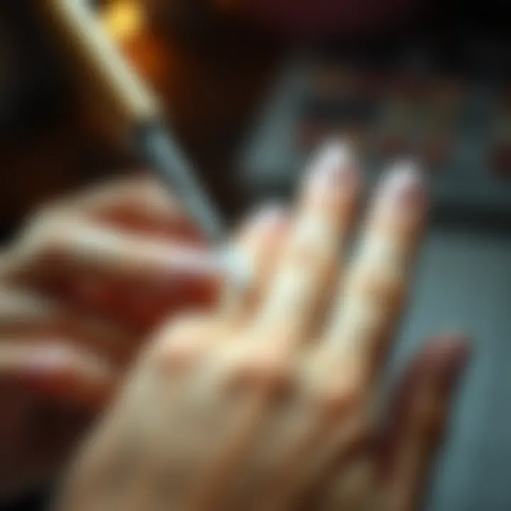 Illustration of various nail care treatments