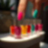 A vibrant display of summer nail polish colors in various shades.
