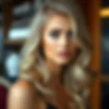 A beautiful model showcasing a light blonde hairstyle