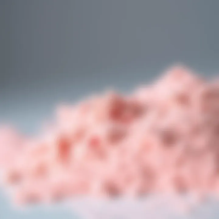 Close-up of pink powder texture highlighting its fine grains