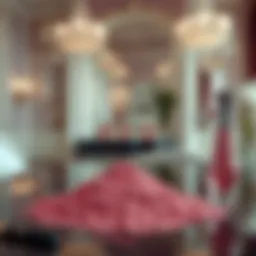 Elegant display of pink powder in a luxurious setting