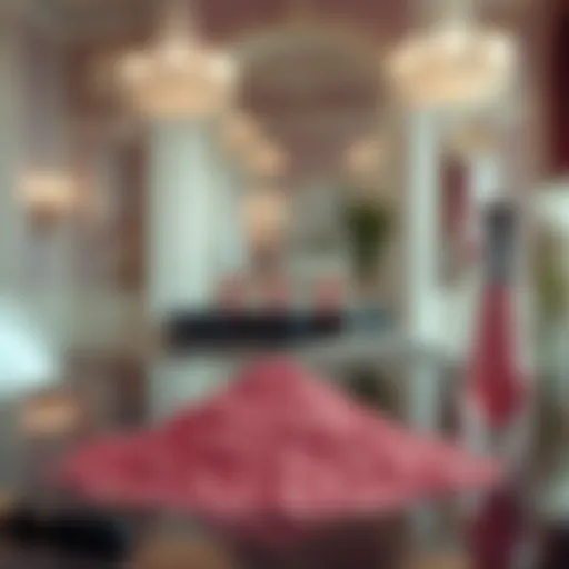 The Allure of Pink Powder Elegant display of pink powder in a luxurious setting