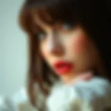 Close-up of bangs framing a face elegantly