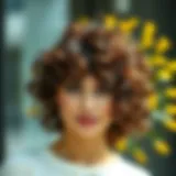 Chic curly hairstyle with bangs