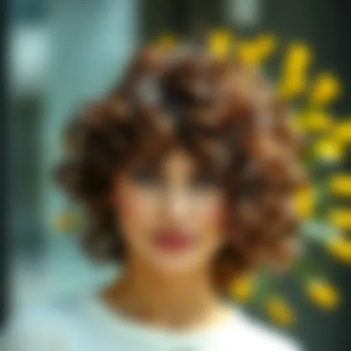 Chic curly hairstyle with bangs