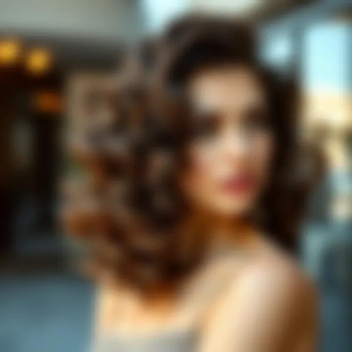 Playful curly hairstyle with volume