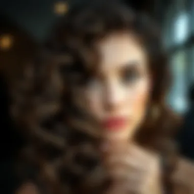 Textured curly hair with elegant waves