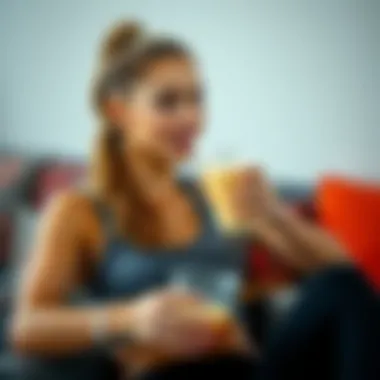 A fitness enthusiast enjoying a protein shake post workout