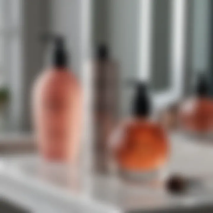 Elegant hair care products displayed on a vanity