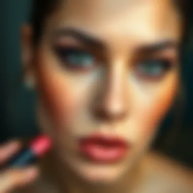 Artistic display of finished makeup looks