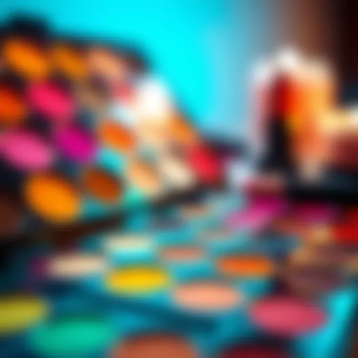 Close-up of vibrant makeup palette