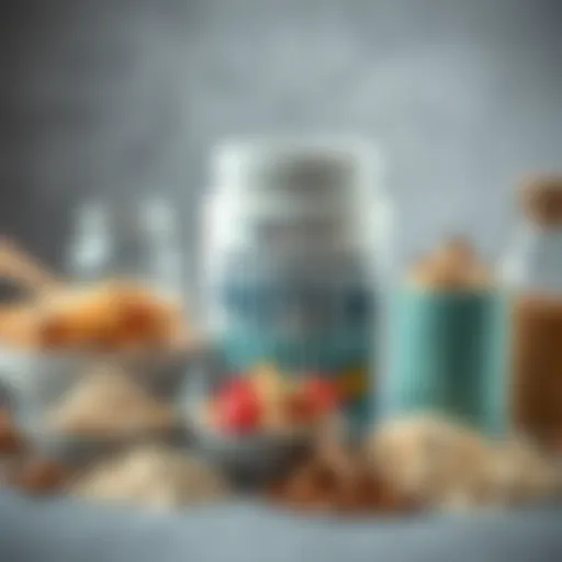 Diverse protein powder options displayed elegantly