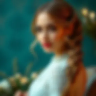 Romantic half-up style with braids