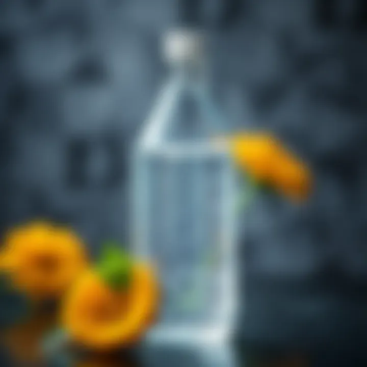 A refreshing bottle of mineral water for hair washing