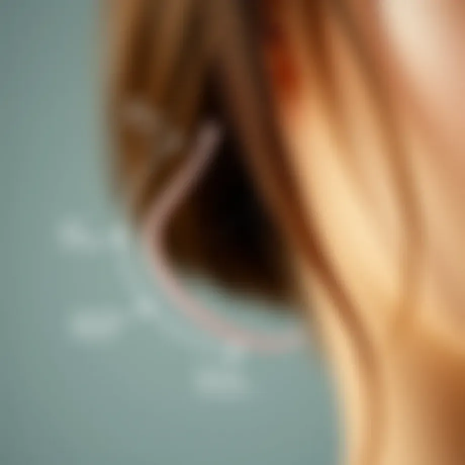 Illustration of hair follicles and growth cycle