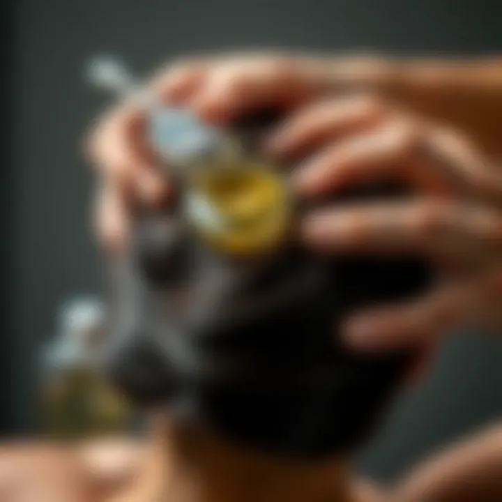 Application of hair vinegar on scalp