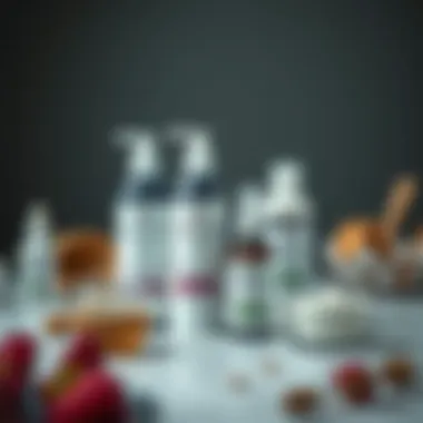 Healthy hair care products arranged aesthetically