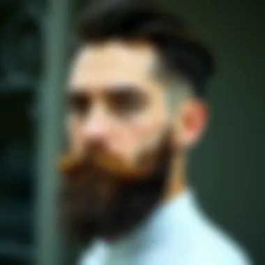 A comparative image showing successful beard styles for patchy growth.