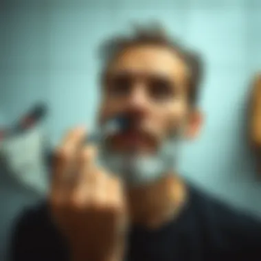 Applying dye to the beard