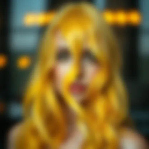 Vibrant yellow hair with highlights