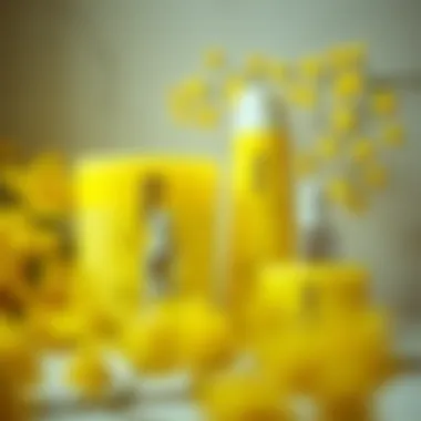 Diverse yellow shades for skincare products