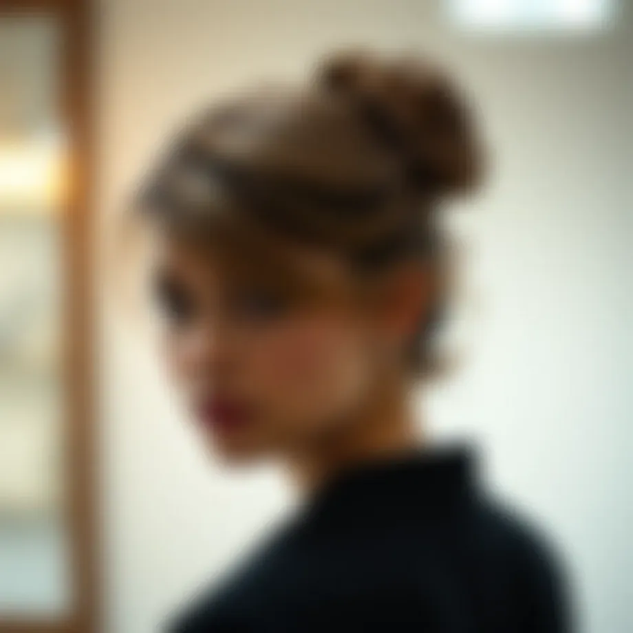 Elegant bun hairstyle for short hair