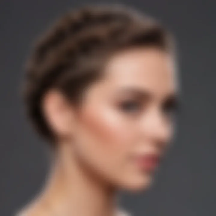 Creative and chic short hair with unique braiding technique