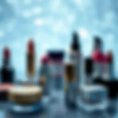 Glistening makeup products showcasing diversity