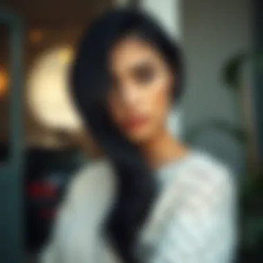 Illustration of hair color transformation from black to a lighter shade