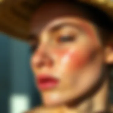 Sun-induced acne on skin